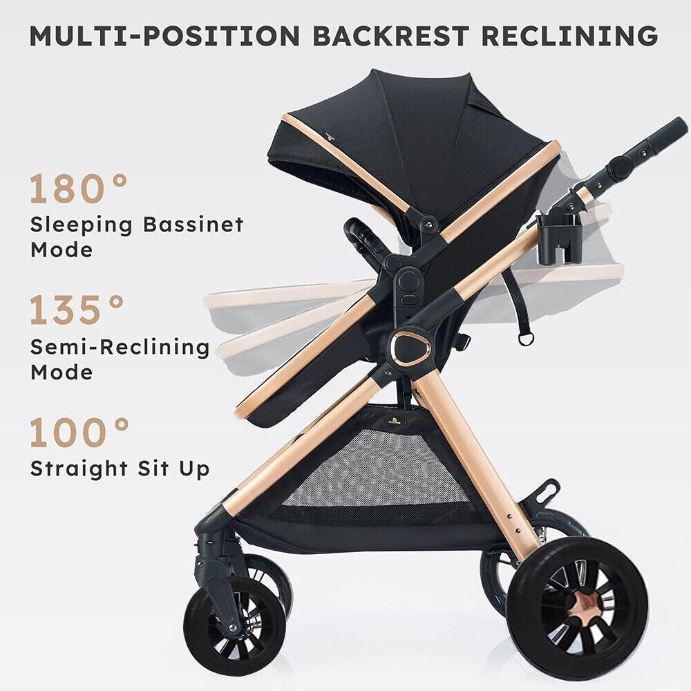 3-in-1 Foldable Pet Stroller For Small Dogs And Cats, Detachable Carrier With Storage Basket, 4 Wheels Dog Travel Carrier
