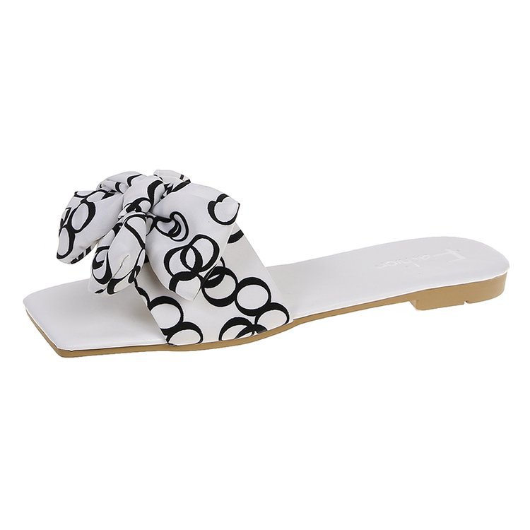 Bowknot Summer Slippers For Women Outside Wear