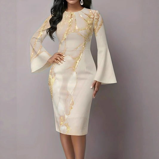 Elegant Womens Crew Neck Bodycon Dress