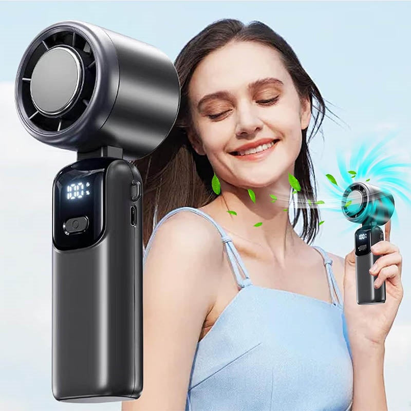 Portable Handheld Cooling Ice Fan Mini Turbo Fans Rechargeable Personal Fans