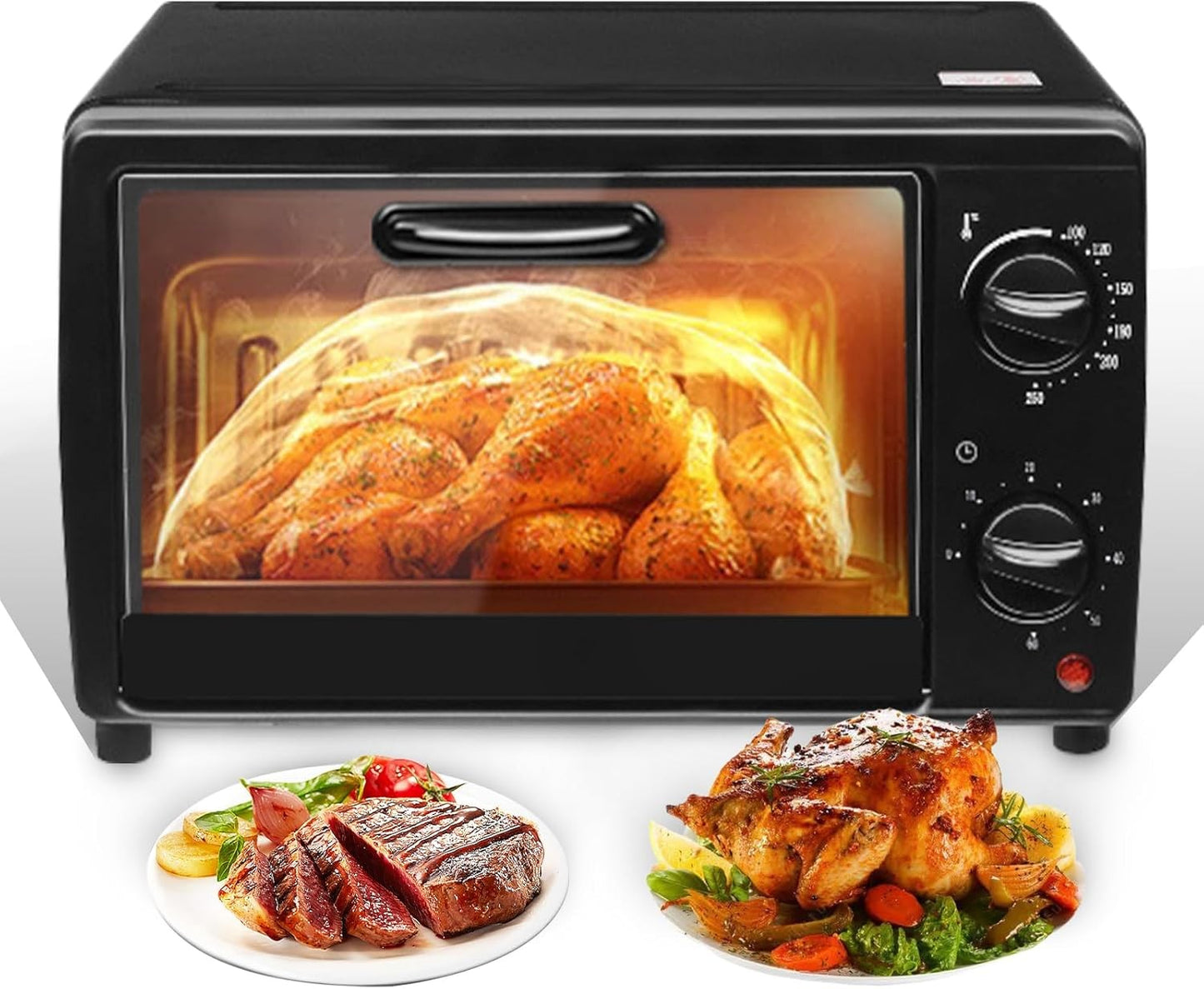 13L Electric Mini  Oven Grill Countertop Toaster Pizza Oven Temp Timer 800W