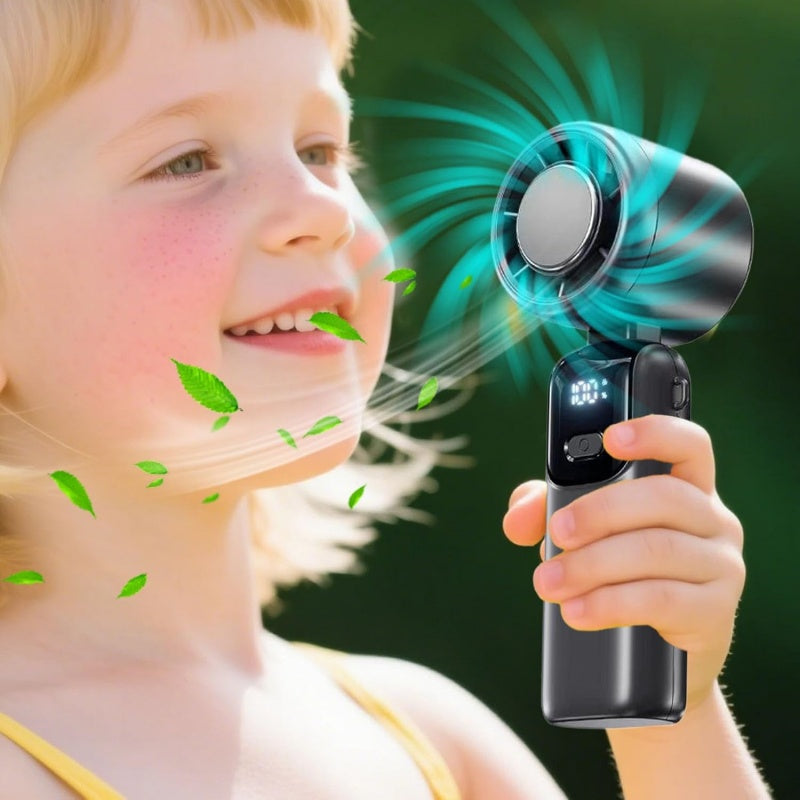 Portable Handheld Cooling Ice Fan Mini Turbo Fans Rechargeable Personal Fans