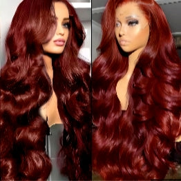 Body Wave Reddish Brown 13x6 Lace Front Wigs Human Hair Pre Plucked With Baby Hair #33 Colored Wigs for Women 180% Density